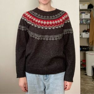 Black & Red Fair Isle Style Sweater